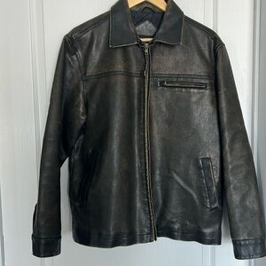 Simon Clark London brown faux Leather Jacket-S